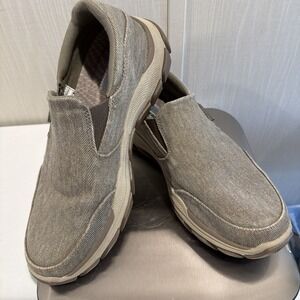 Skechers Relaxed Fit Air Cooled Memory Foam Goodyear Steady Grip Taupe Mens 9.5‎